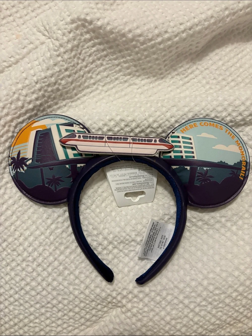 Disney World Contemporary Resort Monorail Mickey Ears with Teal & Orange Accents